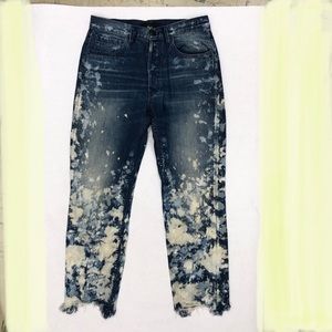 3x1 Women’s raw hem crop Stardust wash jeans size 28